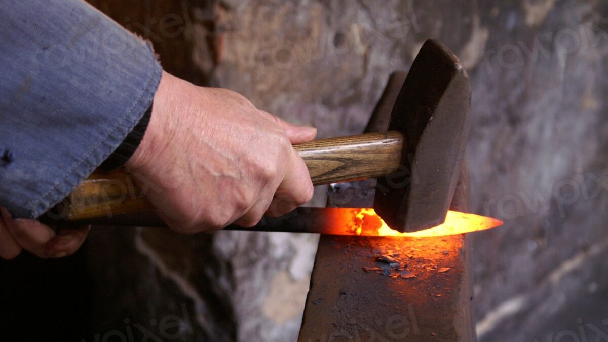 Free person forging metal image