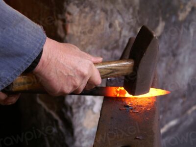 Free person forging metal image