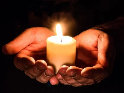 Free candle light fire hands