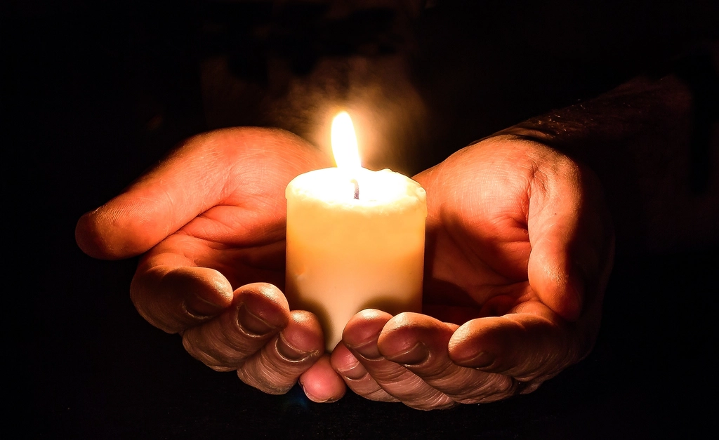 Free candle light fire hands