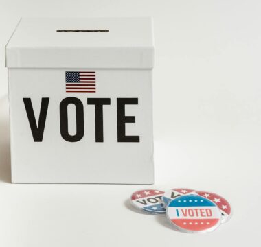 white ballot box on the table